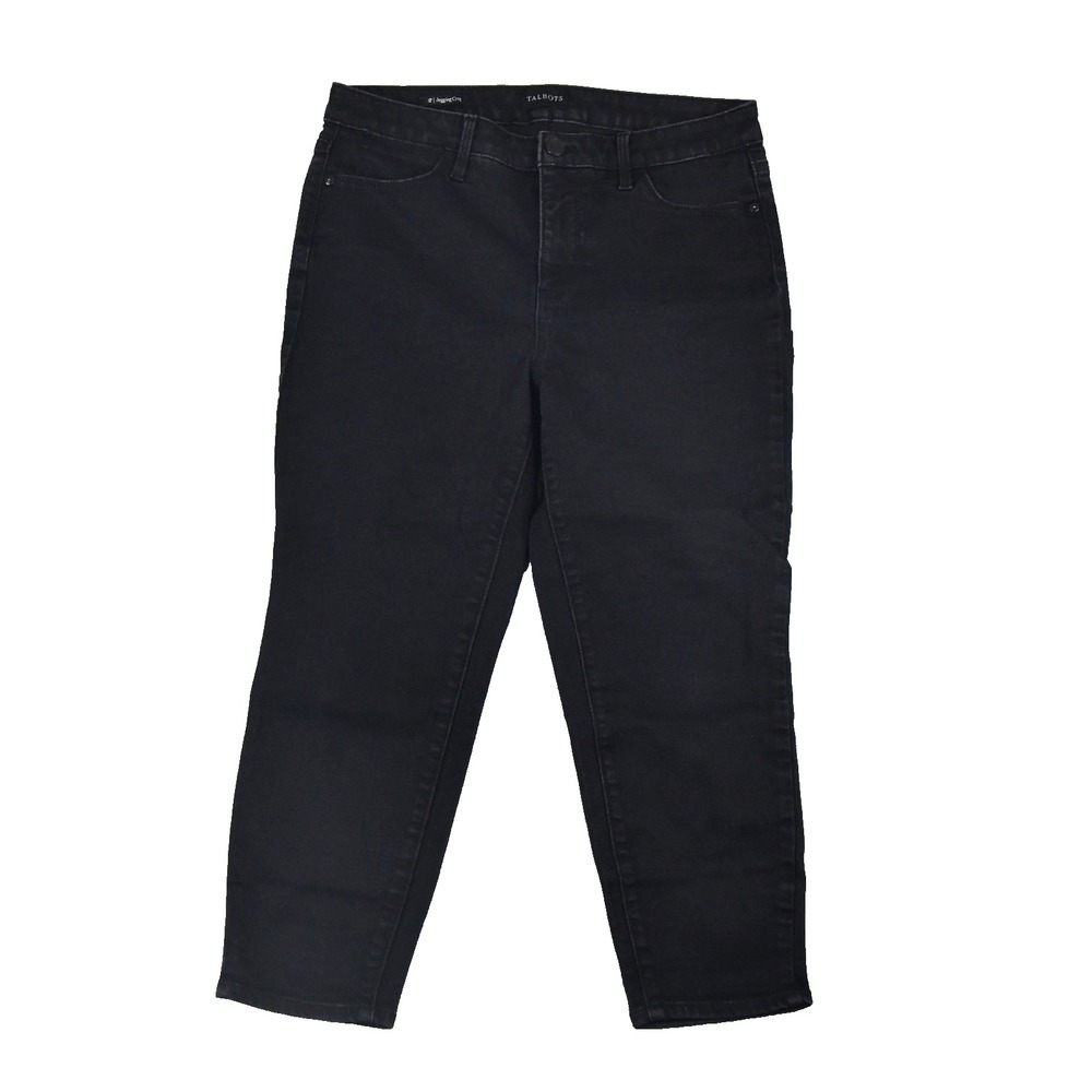 Talbots Jegging Crop Womens Petite 8 (30x21) Black Denim